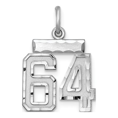 Sterling Silver Number 64 Charm