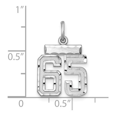 Sterling Silver Number 65 Charm – view 4