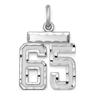 Sterling Silver Number 65 Charm