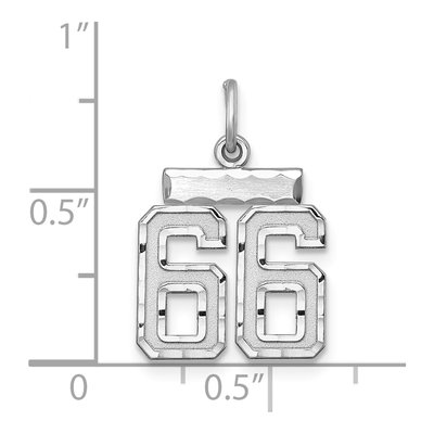 Sterling Silver Diamond-Cut Number 66 Charm – view 3