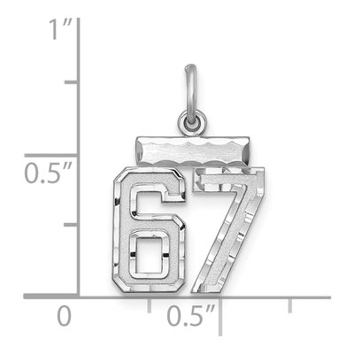 Sterling Silver Number 67 Charm – view 3