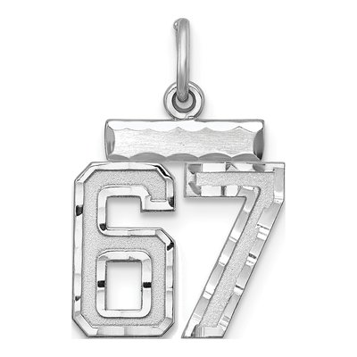 Sterling Silver Number 67 Charm