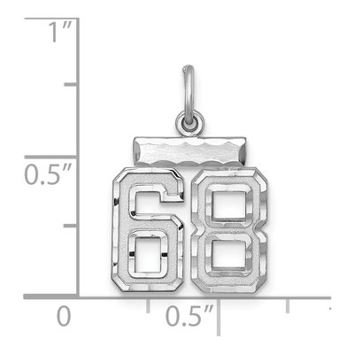 Sterling Silver Number 68 Charm – view 4