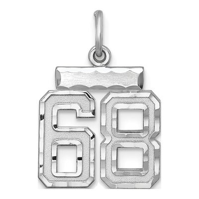 Sterling Silver Number 68 Charm