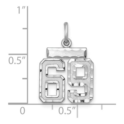 Sterling Silver Number 69 Charm – view 2