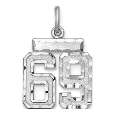Sterling Silver Number 69 Charm