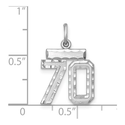 Sterling Silver Number 70 Charm – view 4