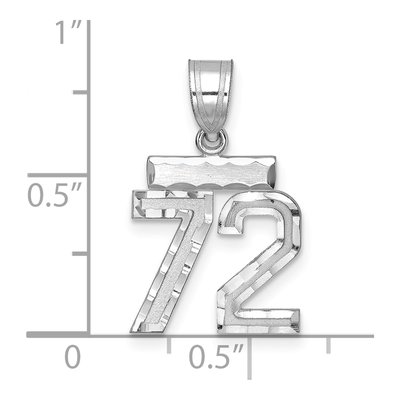 Sterling Silver Number 72 Pendant – view 4