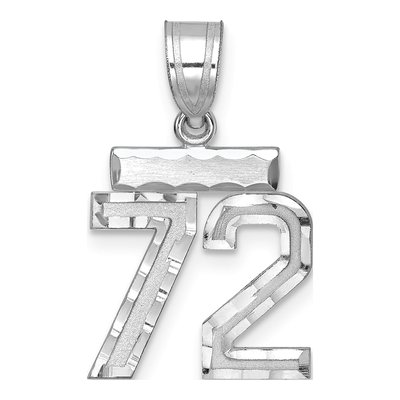 Sterling Silver Number 72 Pendant