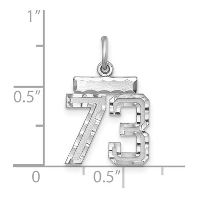 Sterling Silver Diamond-Cut Number 73 Charm – view 4