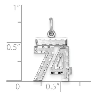 Sterling Silver Number 74 Charm – view 2