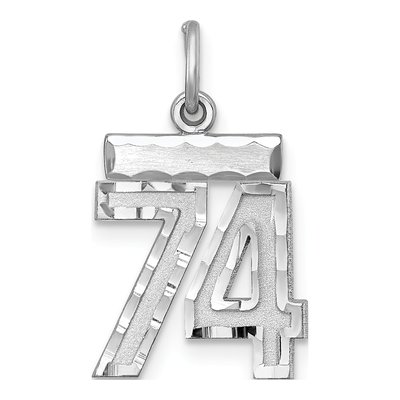 Sterling Silver Number 74 Charm