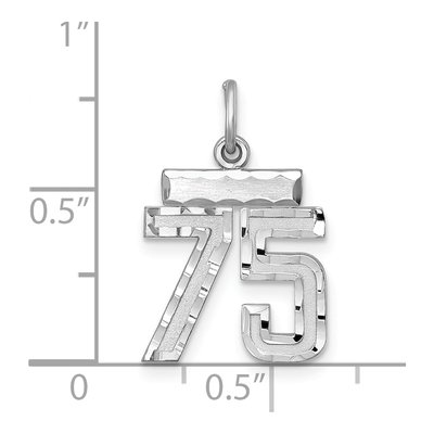 Sterling Silver Number 75 Charm – view 2