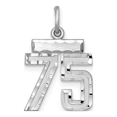 Sterling Silver Number 75 Charm