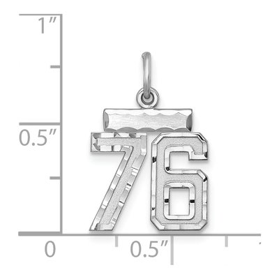Sterling Silver Number 76 Charm – view 2