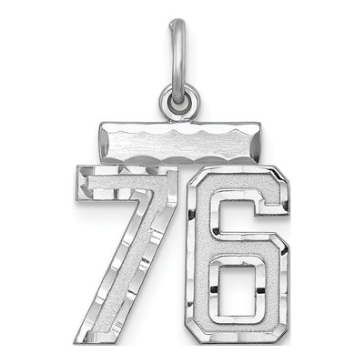 Sterling Silver Number 76 Charm