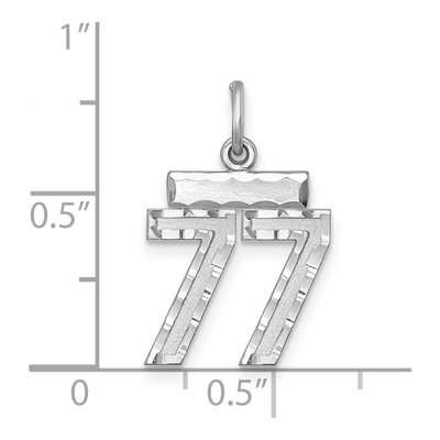 Sterling Silver Number 77 Charm – view 4