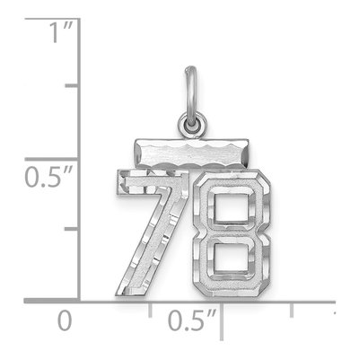 Sterling Silver Diamond-Cut Number 78 Charm – view 2