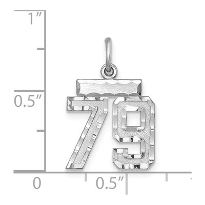 Sterling Silver Diamond-Cut Number 79 Charm – view 2