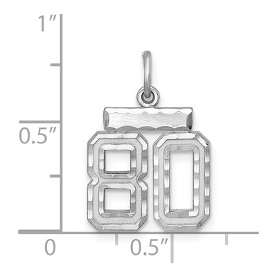 Sterling Silver Number 80 Charm – view 2