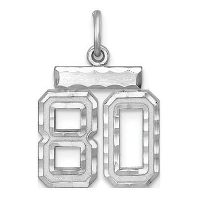 Sterling Silver Number 80 Charm