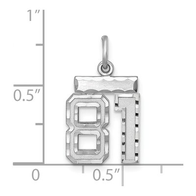 Sterling Silver Diamond-Cut Number 81 Charm – view 2