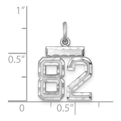 Sterling Silver Diamond-Cut Number 82 Charm – view 2