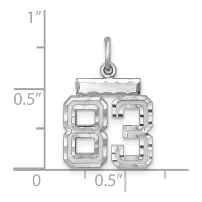 Sterling Silver Number 83 Charm – view 2