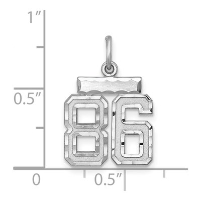 Sterling Silver Number 86 Charm – view 2