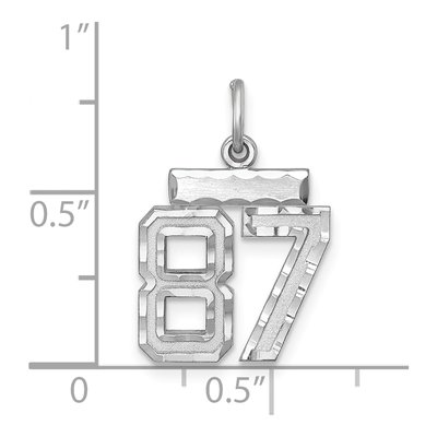 Sterling Silver Number 87 Charm – view 2
