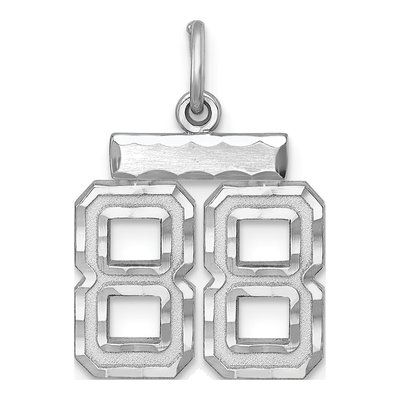 Sterling Silver Number 88 Charm