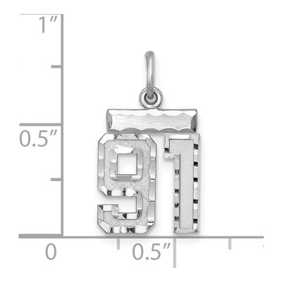 Sterling Silver Number 91 Charm – view 2