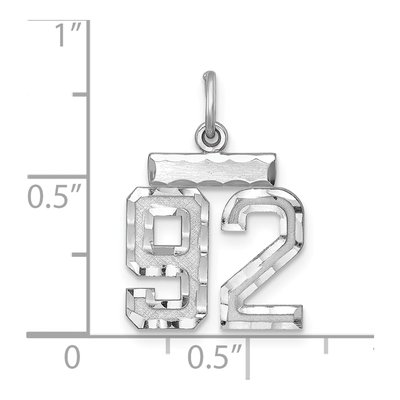 Sterling Silver Diamond-Cut Number 92 Charm – view 2