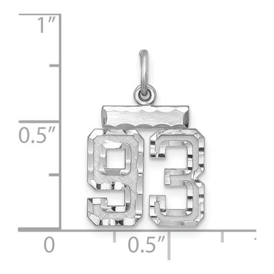 Sterling Silver Number 93 Charm – view 2