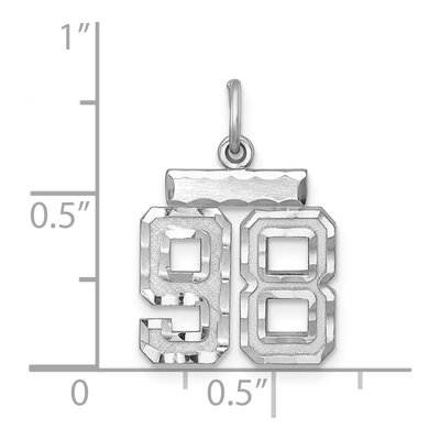 Sterling Silver Diamond-Cut Number 98 Charm – view 2