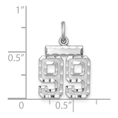 Sterling Silver Number 99 Charm – view 4