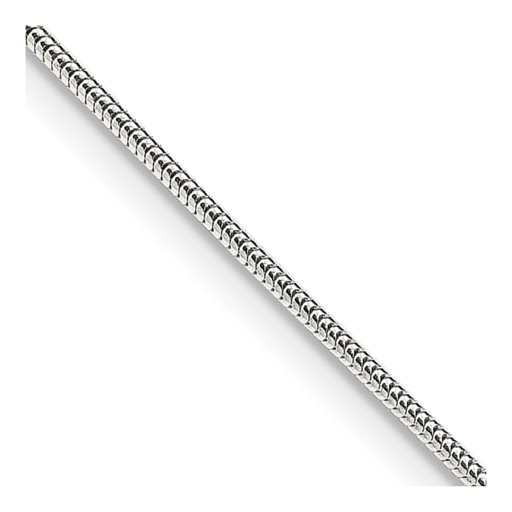 18 Inch Sterling Silver 1mm Round Snake Chain Necklace with Spring Ring Clasp
