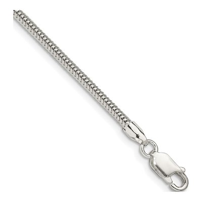 Sterling Silver 2.5mm Round Snake Chain Bracelet