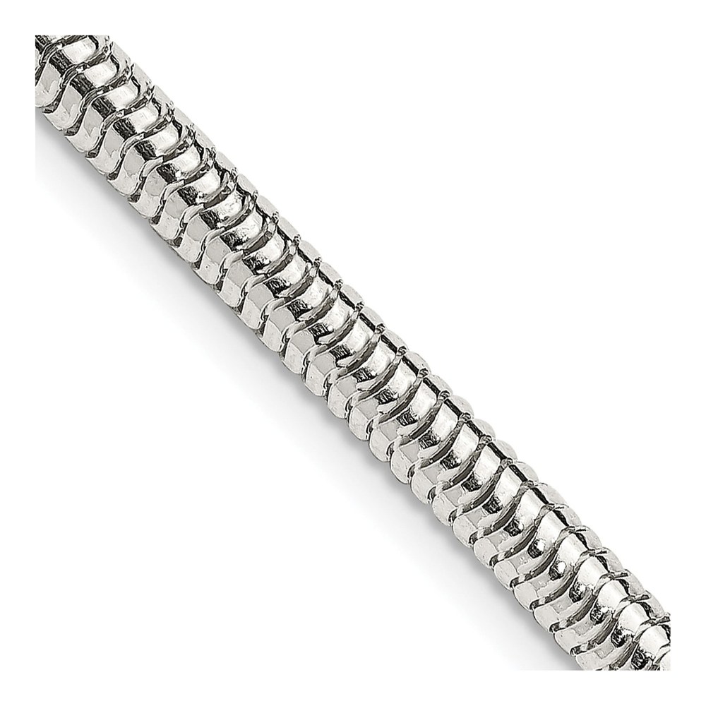 26 Inch Sterling Silver 4mm Round Snake Chain Necklace with Lobster Clasp