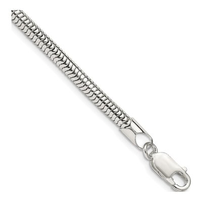 Sterling Silver 4mm Round Snake Chain Bracelet