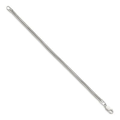Sterling Silver 4mm Round Snake Chain Bracelet – view 2