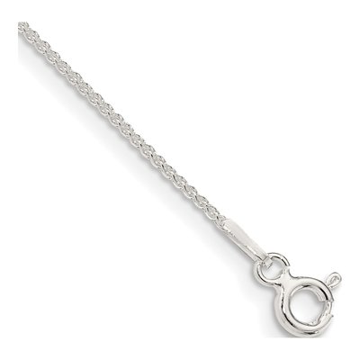 Sterling Silver 1mm Round Wheat Chain Bracelet