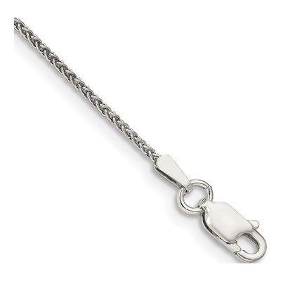 Sterling Silver 1.25mm Round Wheat Chain Bracelet