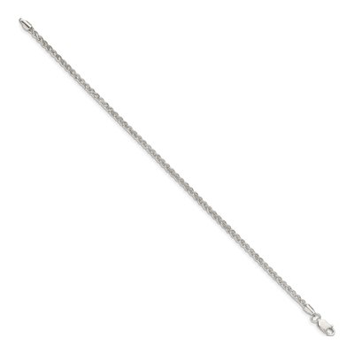 Sterling Silver 2.5mm Round Wheat Chain Bracelet – view 2