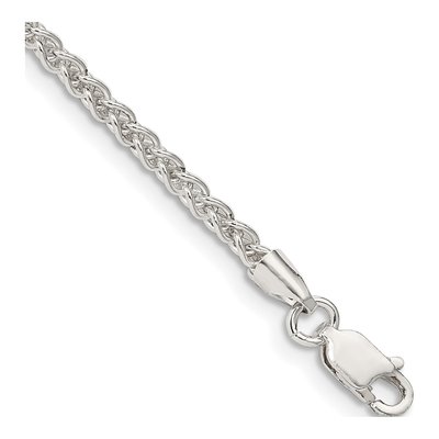 Sterling Silver 2.5mm Round Wheat Chain Bracelet