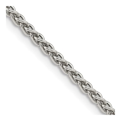 Sterling Silver 2.5mm Round Wheat Chain