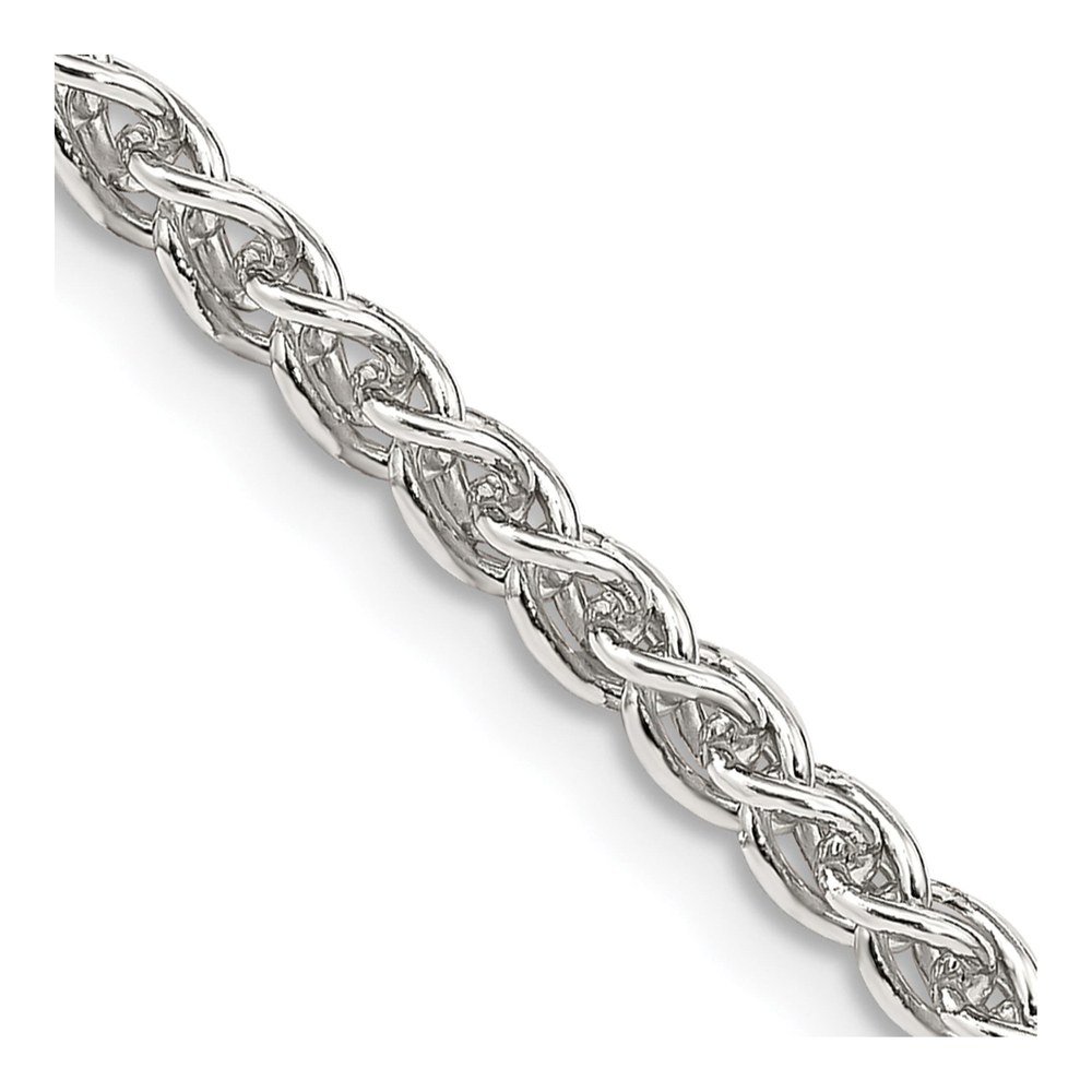 24 Inch Sterling Silver 3mm Round Spiga Chain Necklace with Lobster Clasp