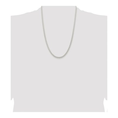 Sterling Silver 3.7mm Round Wheat Chain – view 4