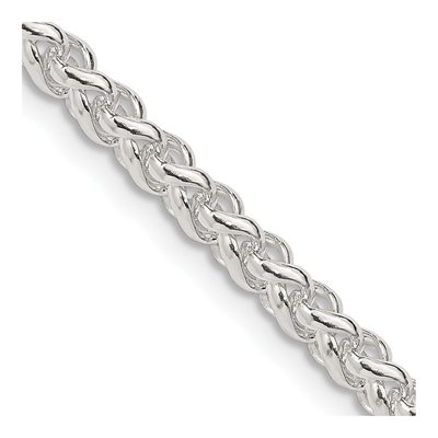 Sterling Silver 4mm Round Wheat Chain