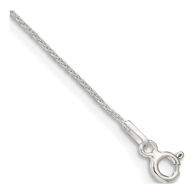 Sterling Silver 0.85mm Diamond-Cut Round Wheat Chain Bracelet